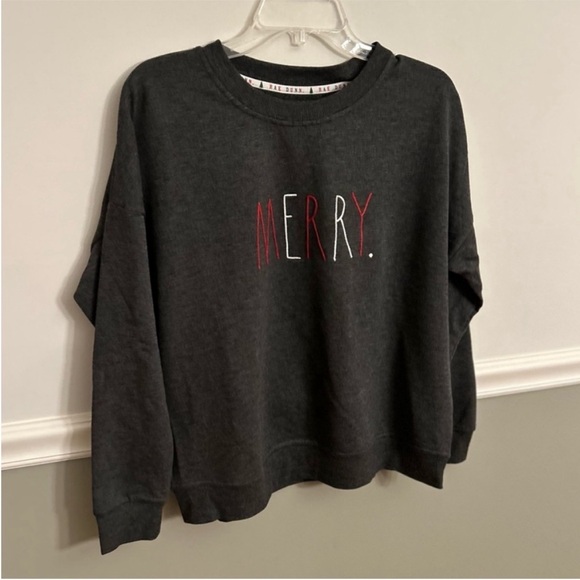 Women’s Rae Dunn Charcoal Grey Sweatshirt with Ankle Socks Size Small - Picture 3 of 11